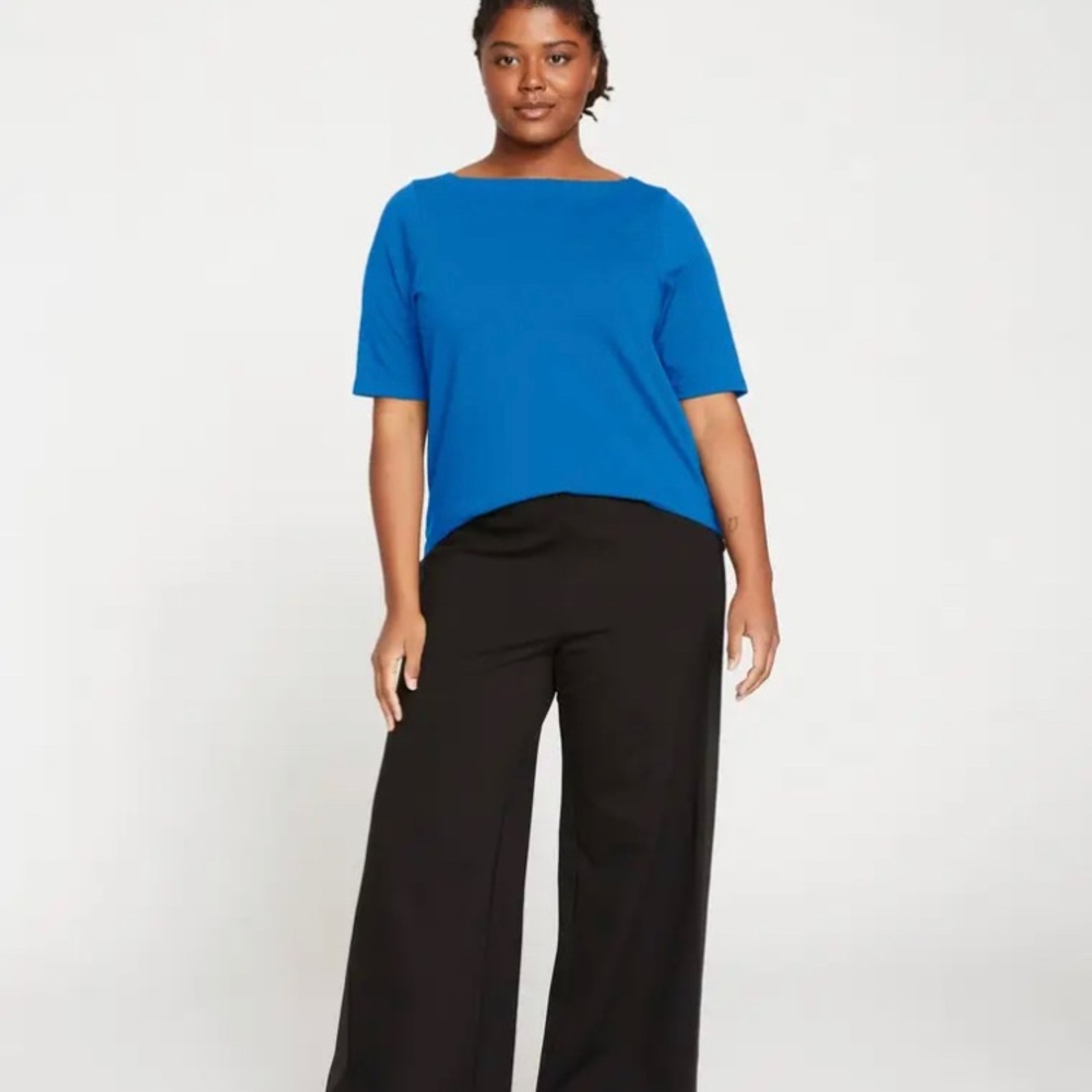 NWT universal standard Bella boatneck tee XS in cobalt blue